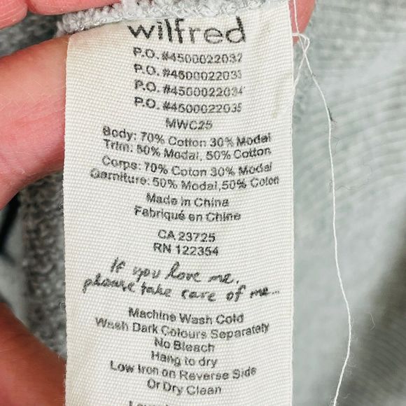 Wilfred Grey French Terry Dolman Sleeve Studded Sweater Cardigan Womens Small - Picture 8 of 8